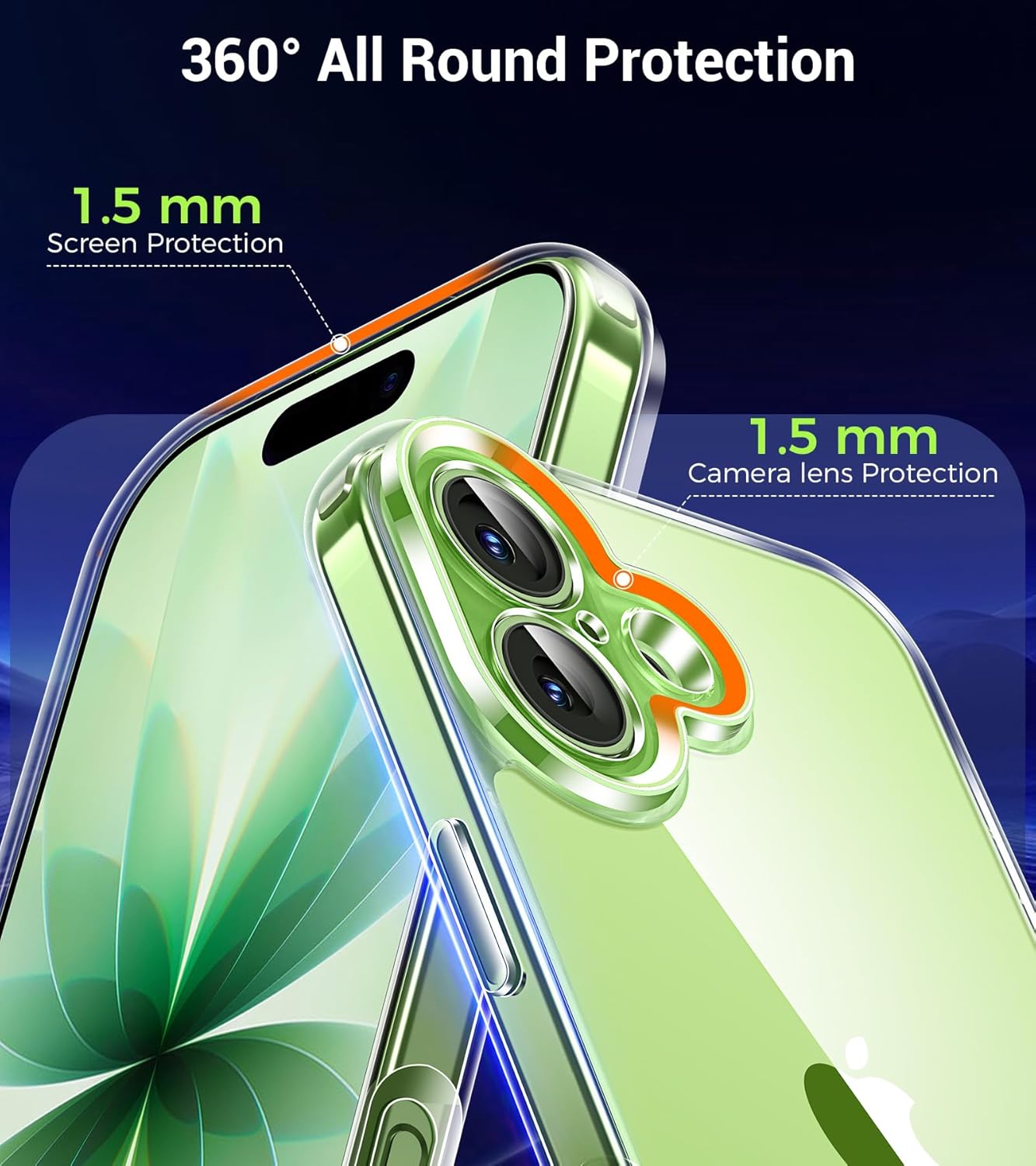 Apple iPhone 17 Clear Gel Case Cover With Glass Screen Protector