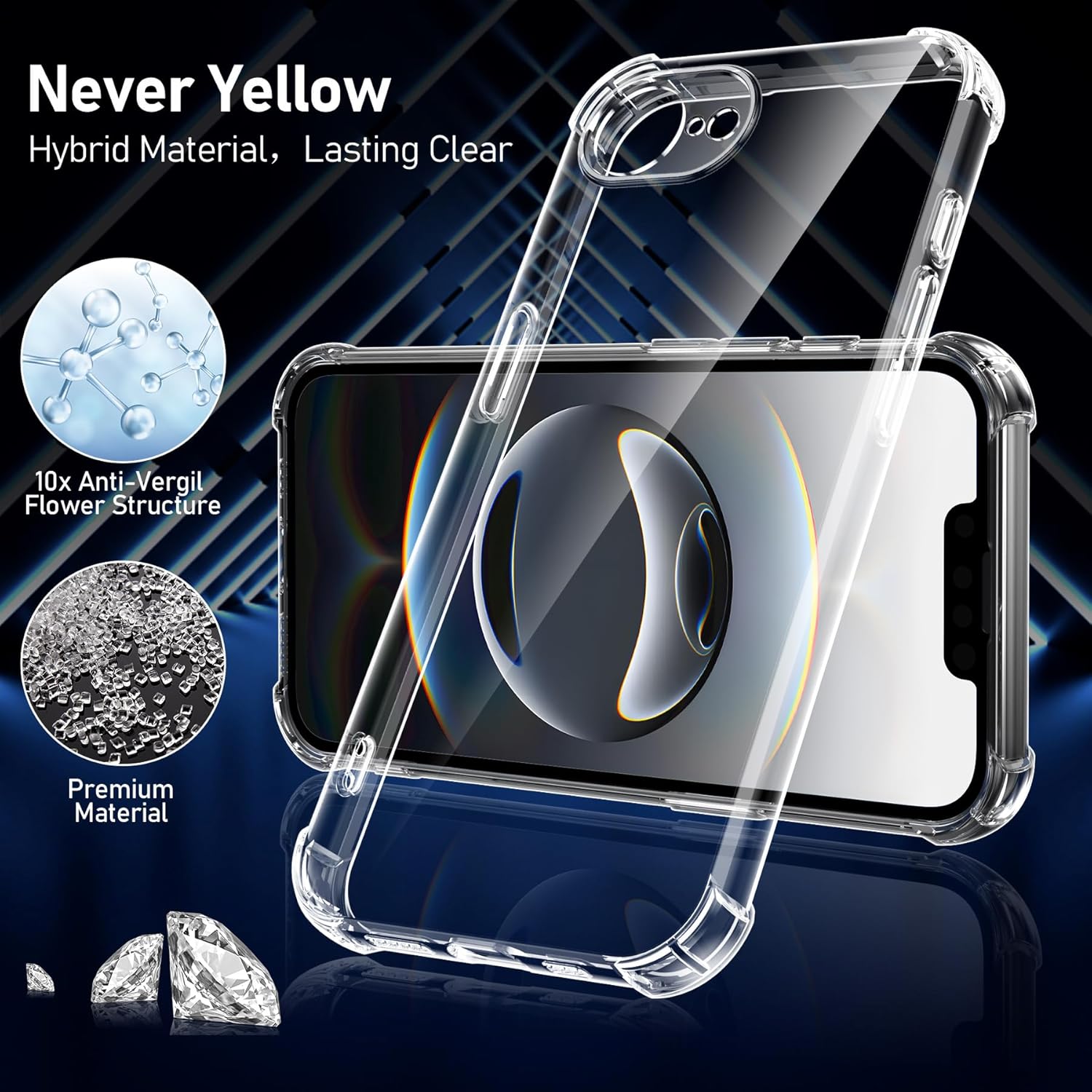 Apple iPhone 16e Case Clear Gel Transparent Anti-Shock Absorption Bumper Cover