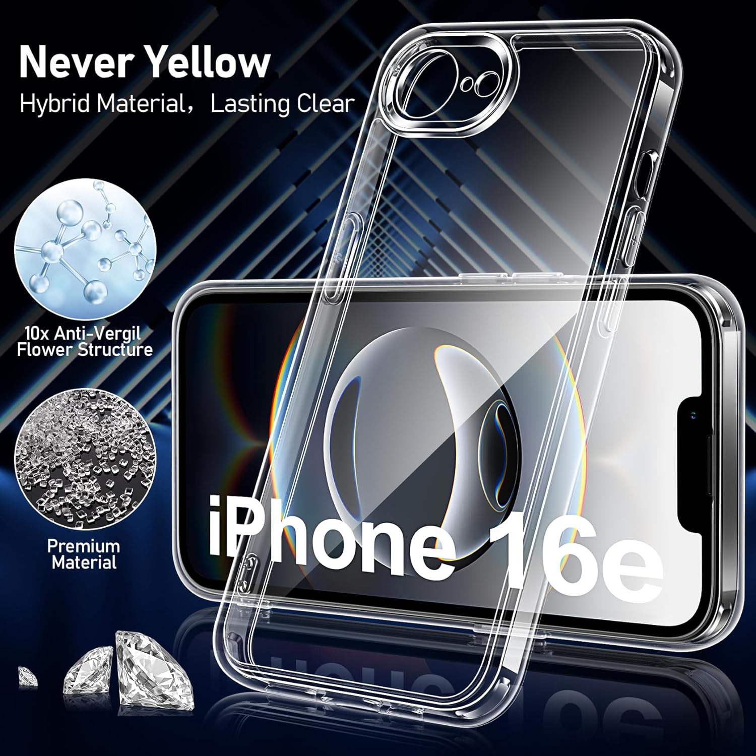 Apple iPhone 16e Clear Gel Case Cover With Glass Screen Protector