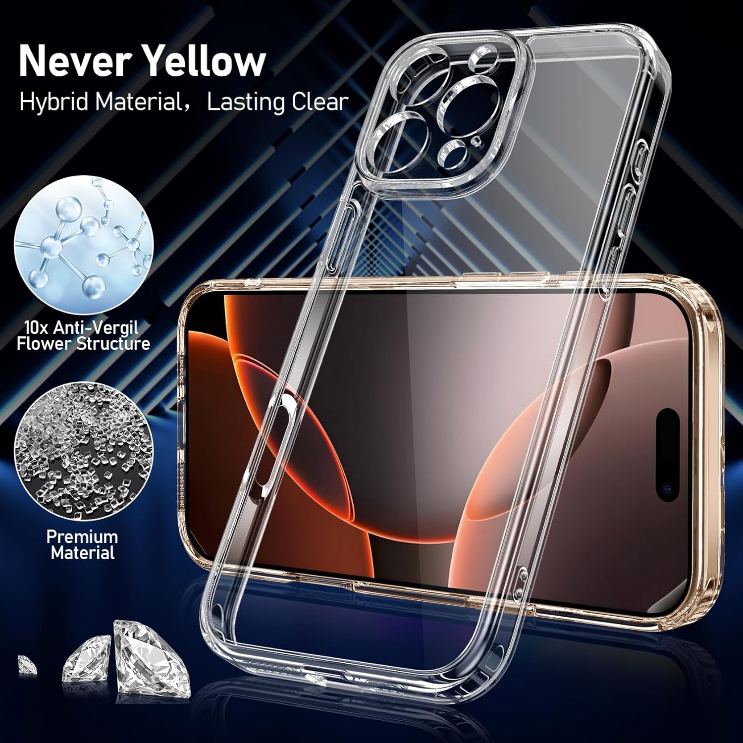 Apple iPhone 16 Pro Clear Gel Case Cover With Glass Screen Protector