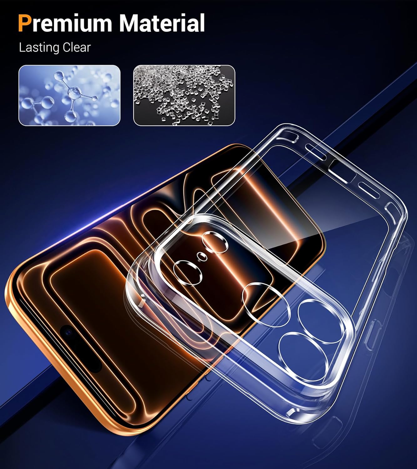 Apple iPhone 17 Pro Clear Gel Case Cover With Glass Screen Protector