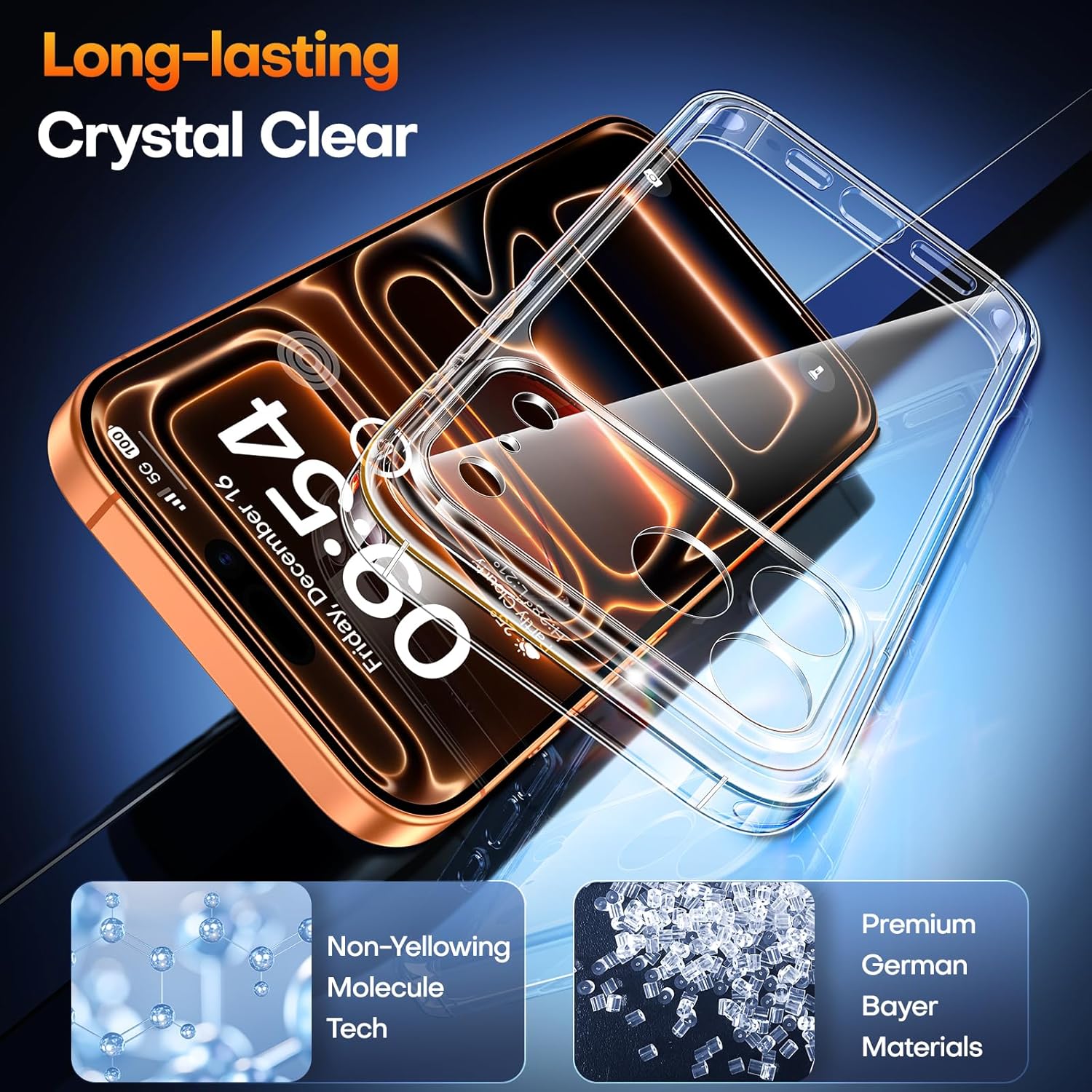 Apple iPhone 17 Pro Clear Gel Case Cover With Glass Screen Protector