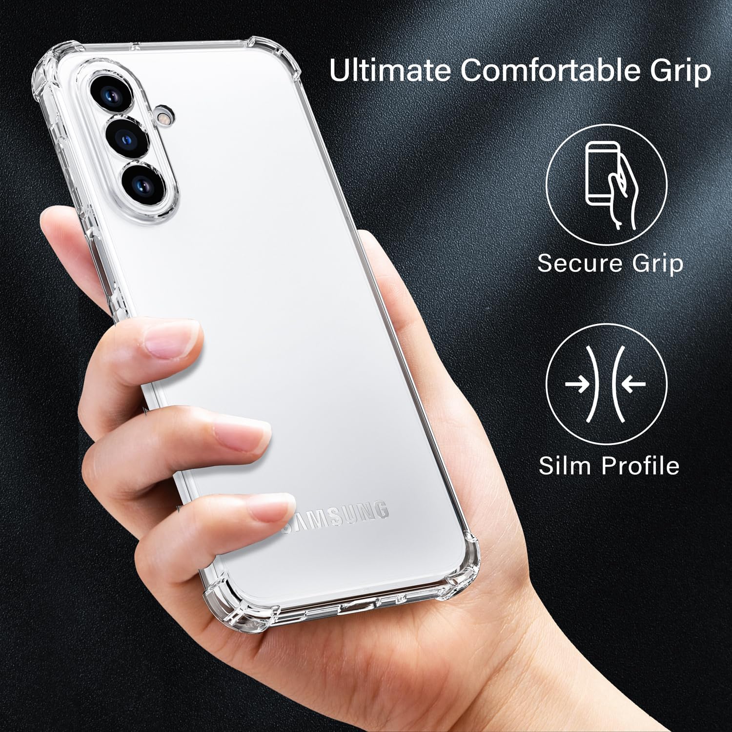 Samsung Galaxy A17 Clear Gel Bumper Case Cover Anti Shock With Glass Screen Protector