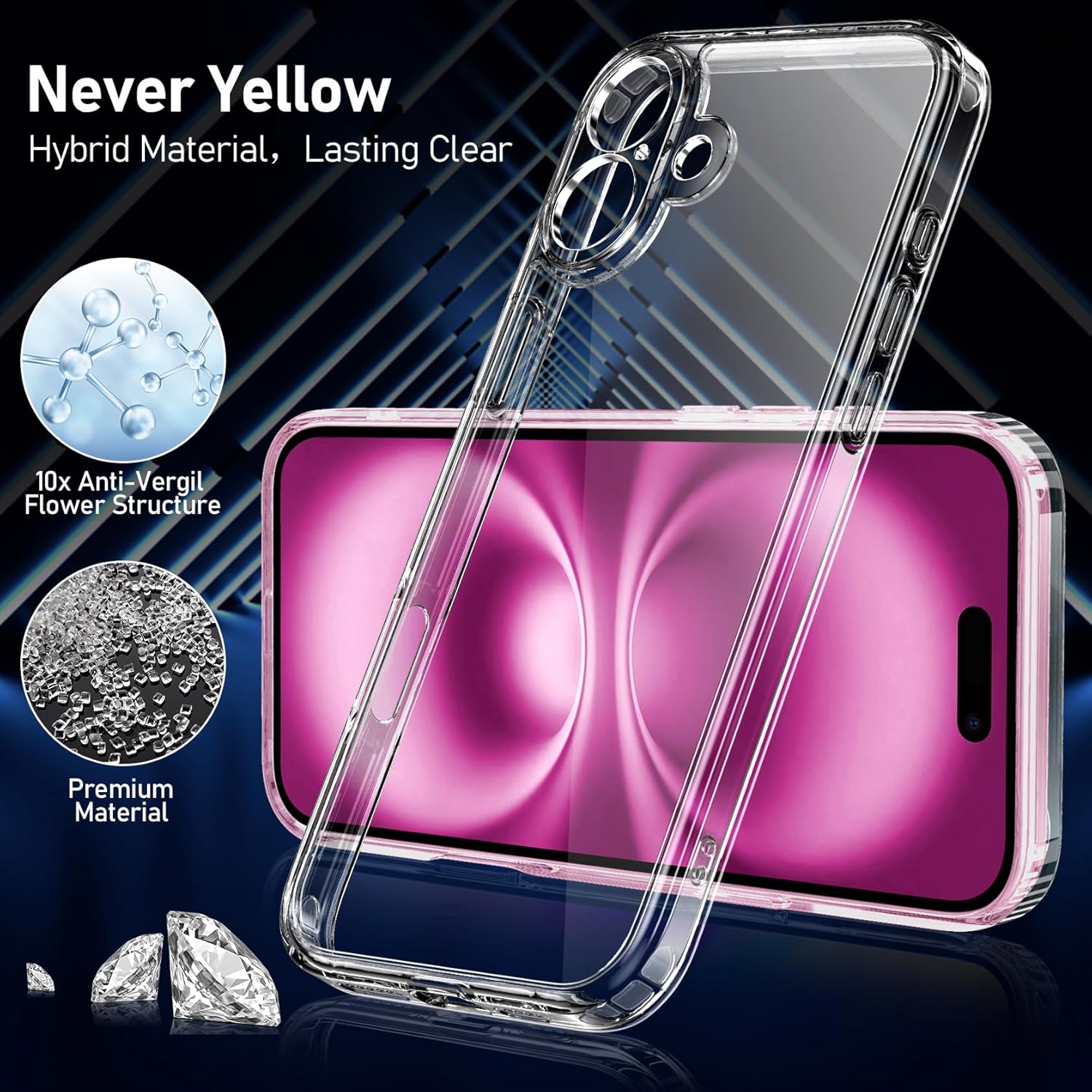 Apple iPhone 16 Clear Gel Case Cover With Glass Screen Protector
