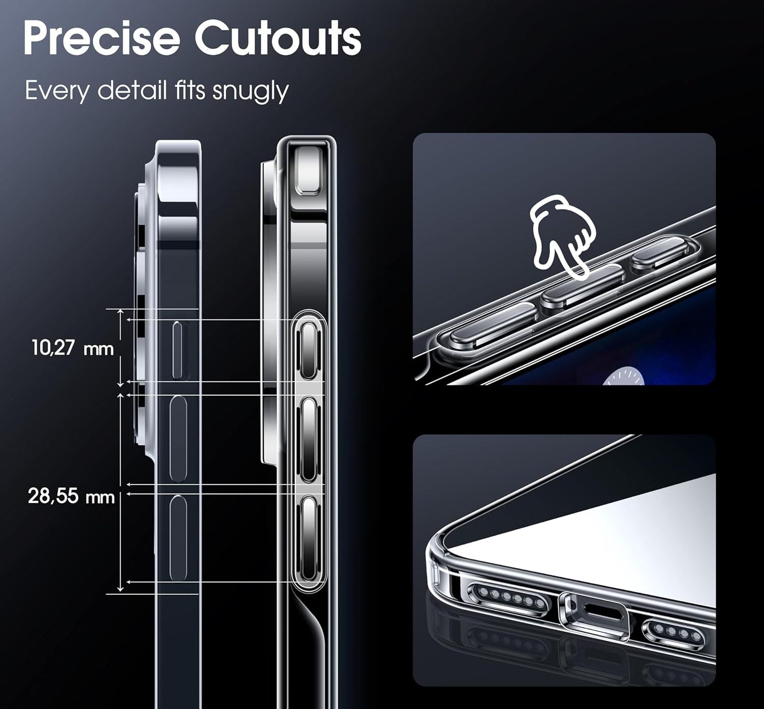 Apple iPhone 15 Pro Max (6.7) Gel Case Clear Ultra Slim Silicone