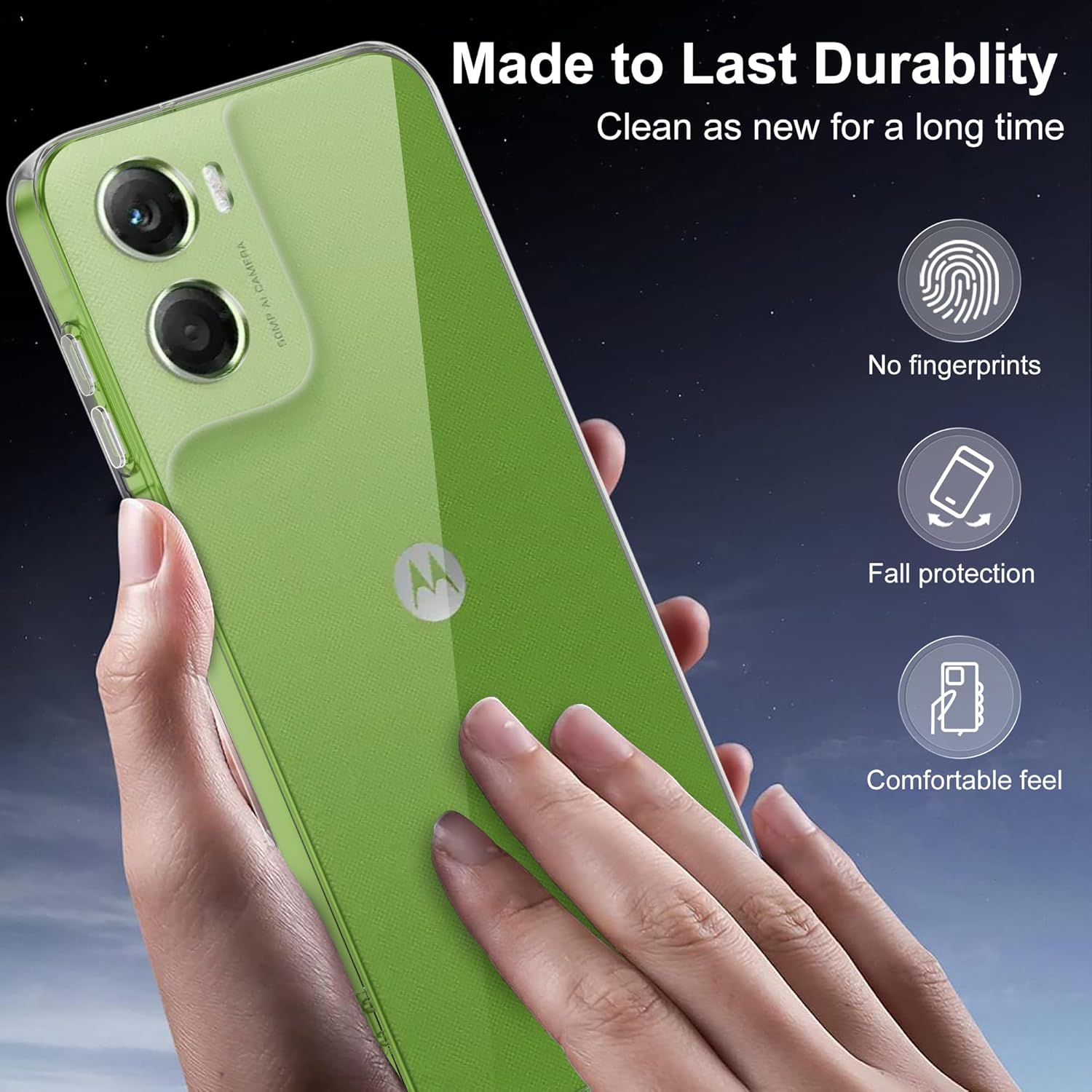 Motorola Moto G06 Clear Gel Case Cover With Glass Screen Protector
