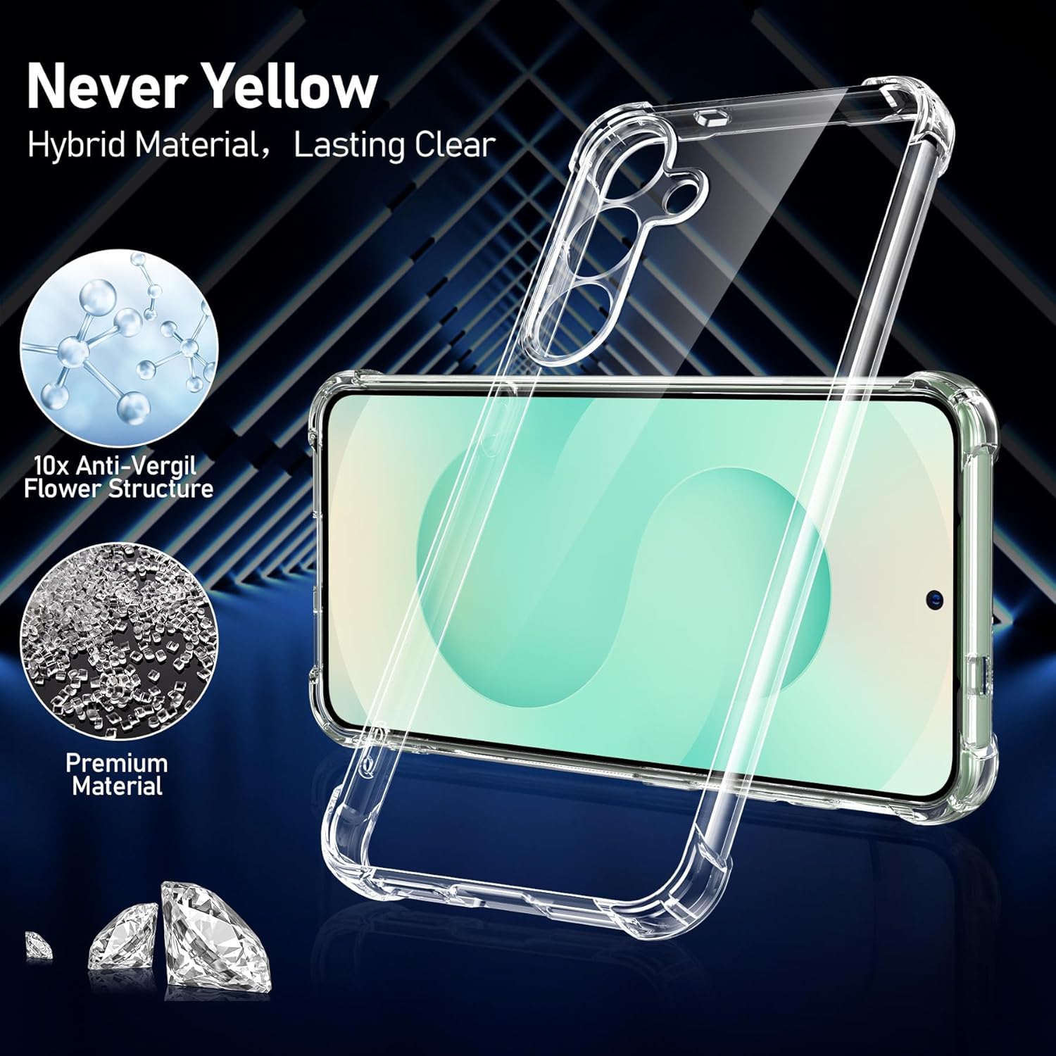 Samsung Galaxy S25 Clear Gel Anti Shock Bumper Case Cover With Glass Screen Protector