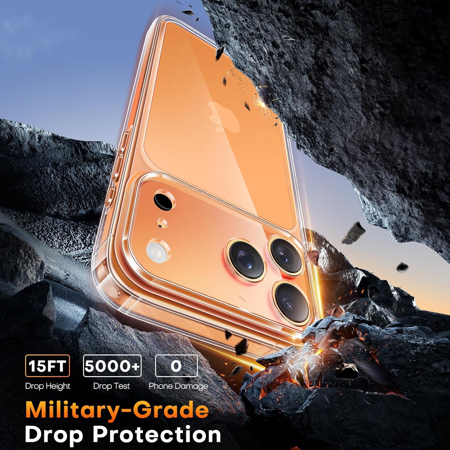 Apple iPhone 17 Pro Clear Gel Case Cover With Glass Screen Protector