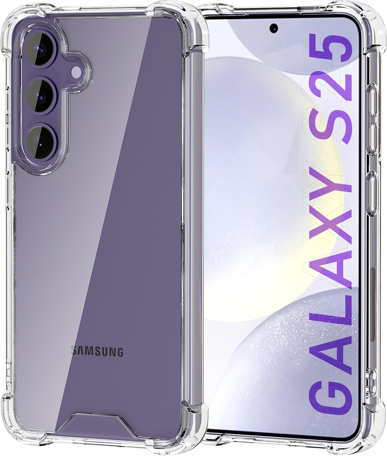 Samsung Galaxy S25 Case Clear Gel Transparent Anti-Shock Absorption Bumper Ultra Thin Cover