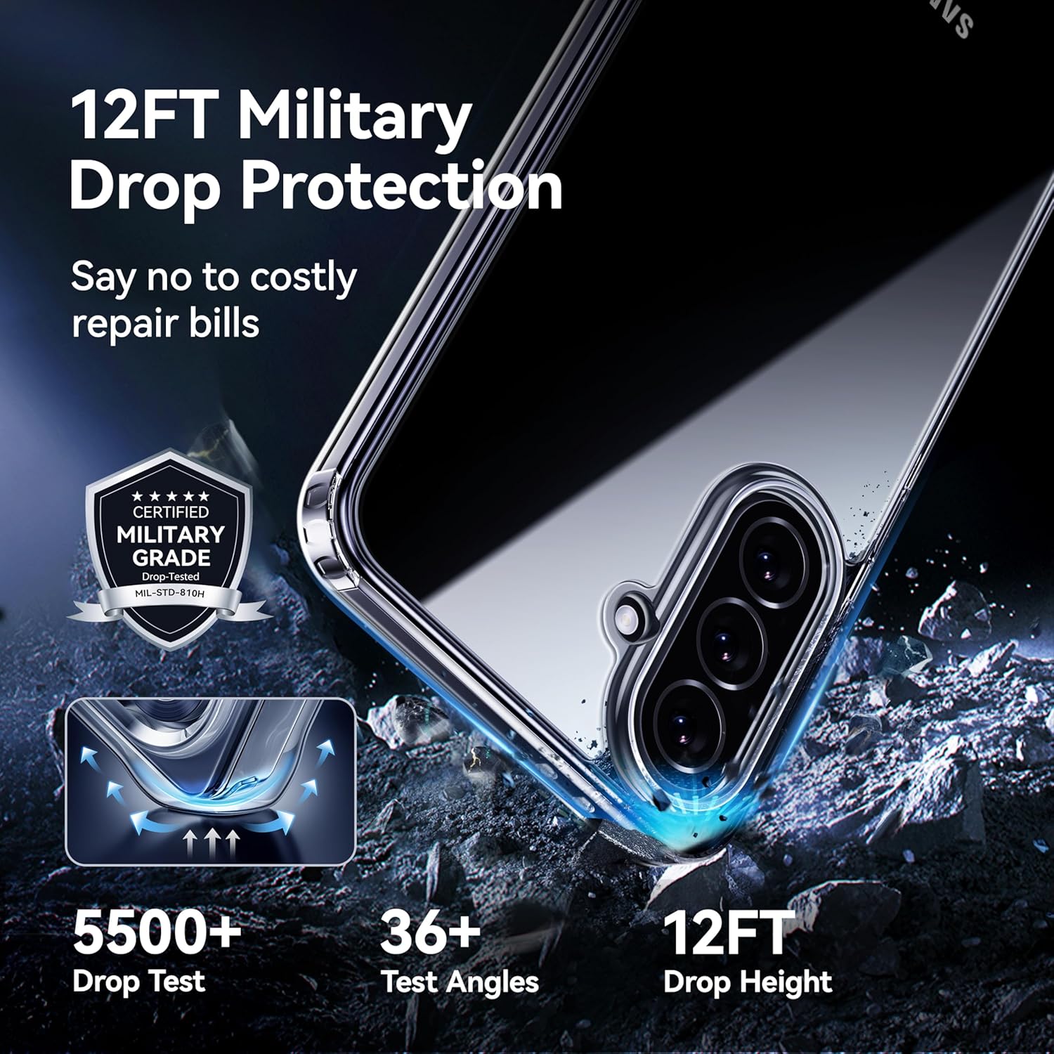 Samsung Galaxy A56 Clear Gel Case Cover With Glass Screen Protector