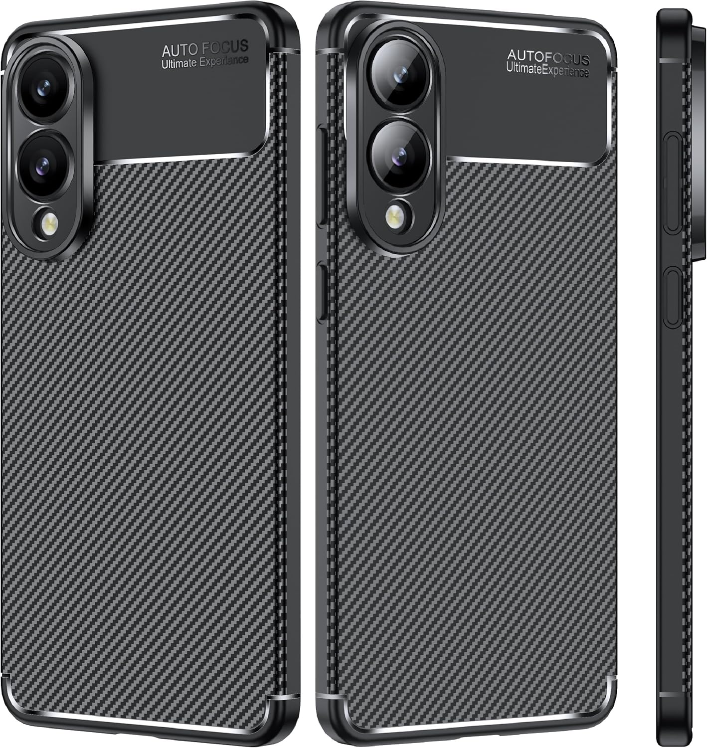 Samsung Galaxy S25 Edge Case Carbon Fiber Thin Shockproof Cover - Black