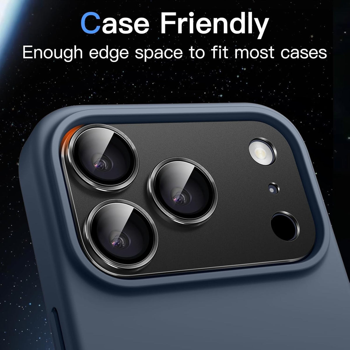 Apple iPhone 17 Pro Camera Protector Lens Guard Tempered Glass Film Black