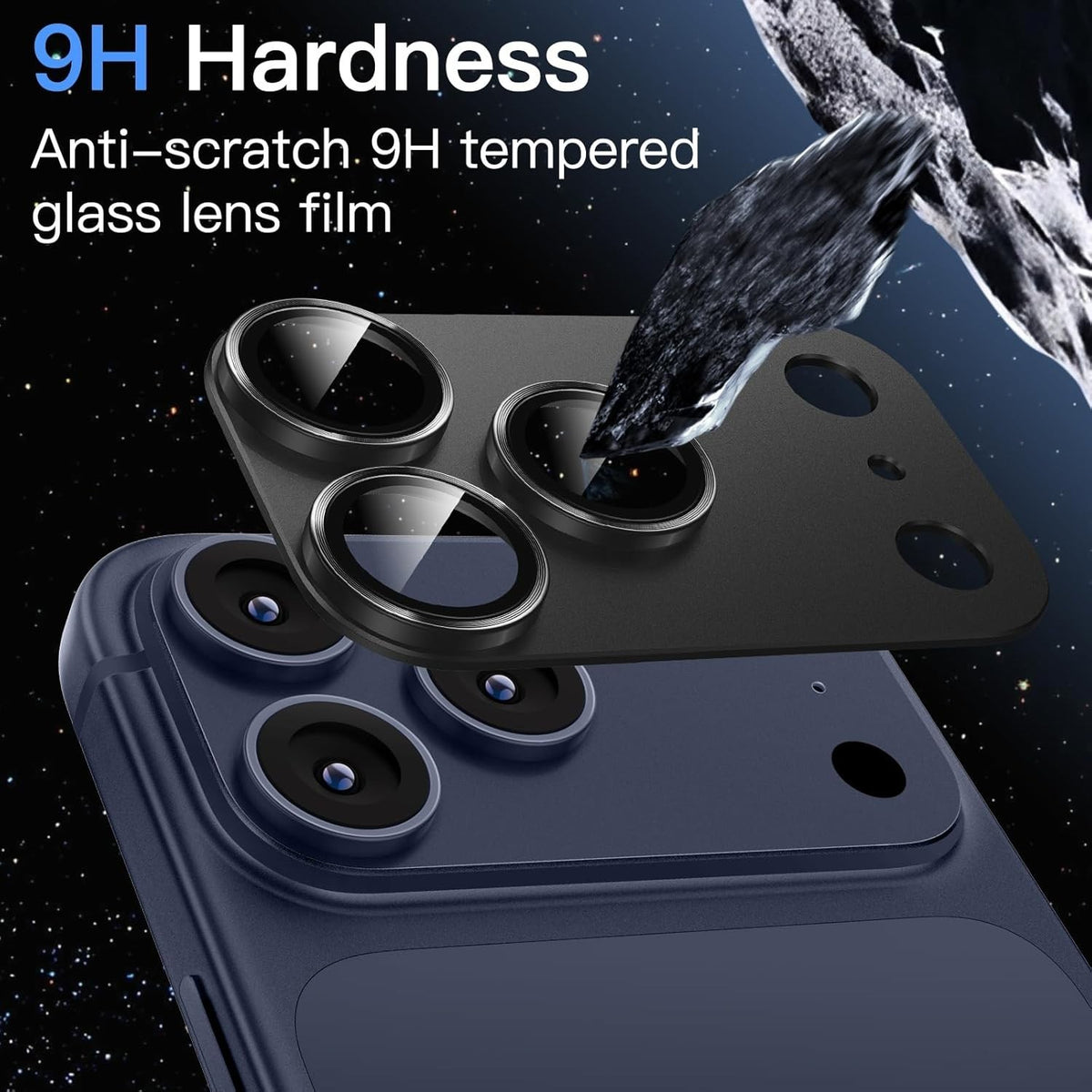 Apple iPhone 17 Pro Camera Protector Lens Guard Tempered Glass Film Black