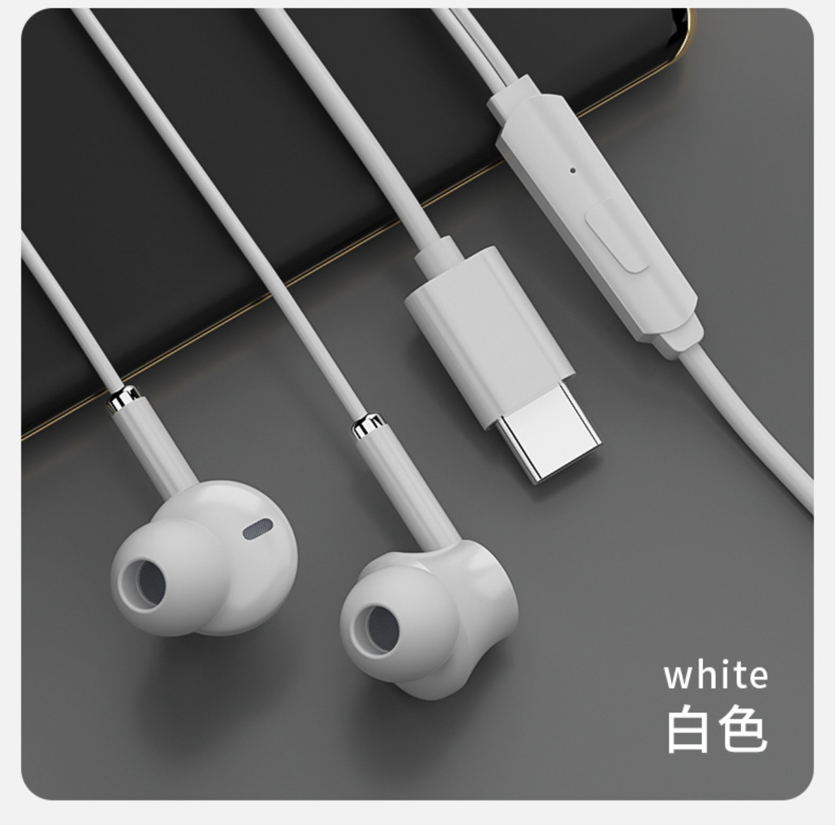Apple iPhone 16 Pro Type C Earphones Headphones In-Ear Built In with Mic Bass Earbuds