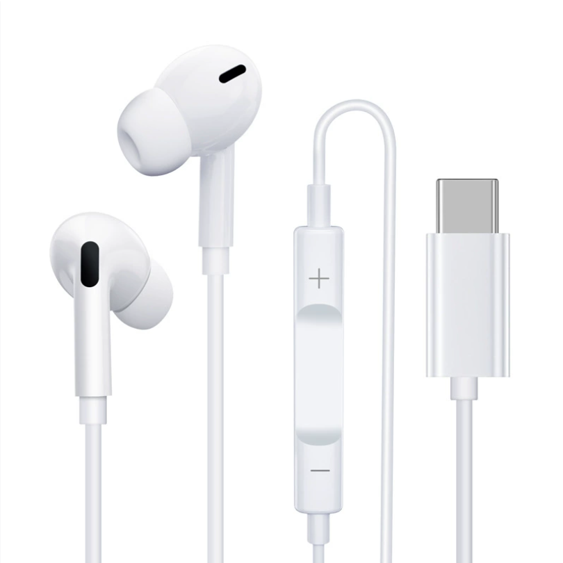 Apple iPad Air 2025 Earphones Type C Headphones In-Ear Built In with Mic Remote