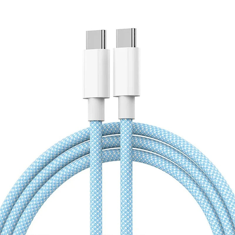 USB C to USB C Charging Fabric Braided Nylon Cable Super Fast Charge For iPhone 15