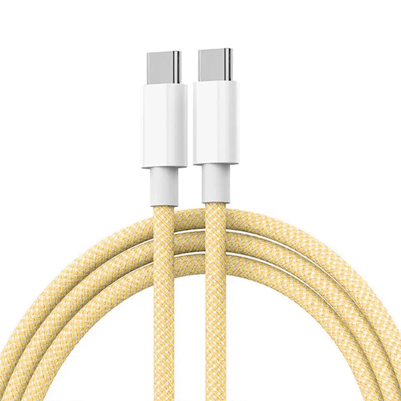 USB C to USB C Charging Fabric Braided Nylon Cable Super Fast Charge For iPhone 15