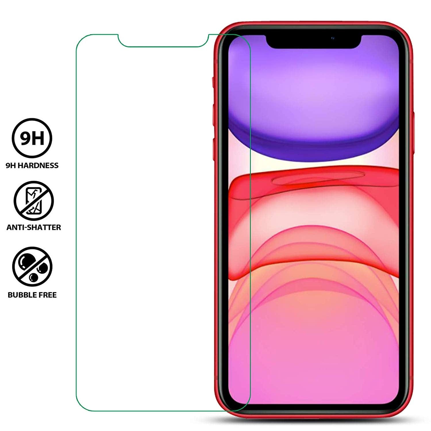 2 Pack Apple iPhone 11 (6.1) Clear Tempered Glass Screen Protector - SmartPhoneGadgetUK