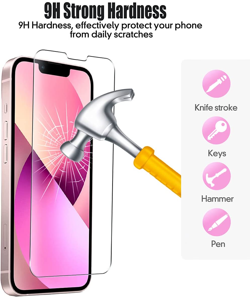 2 Pack Apple iPhone 14 (6.1) Clear Tempered Glass Screen Protector - SmartPhoneGadgetUK