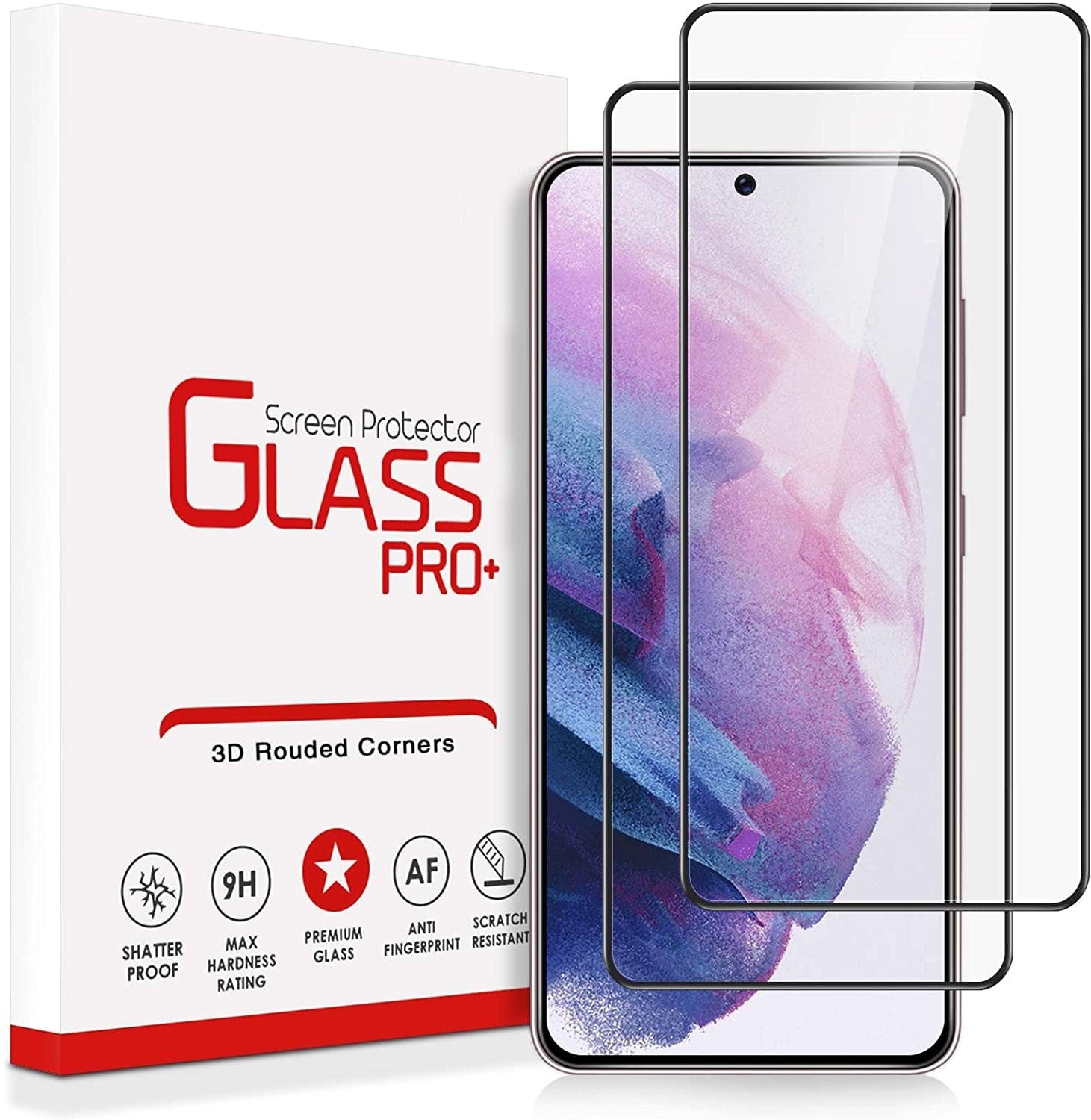 2 Pack Samsung Galaxy S21 / 5G Clear Tempered Full Cover Glass Screen Protector Full Coverage - SmartPhoneGadgetUK