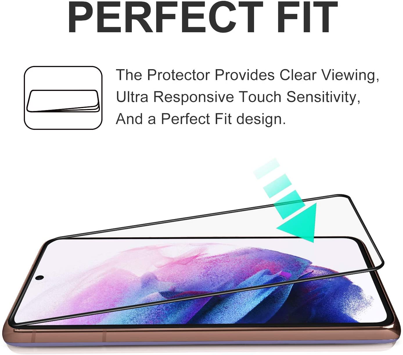 2 Pack Samsung Galaxy S21 Plus / 5G Clear Tempered Full Cover Glass Screen Protector Full Coverage - SmartPhoneGadgetUK