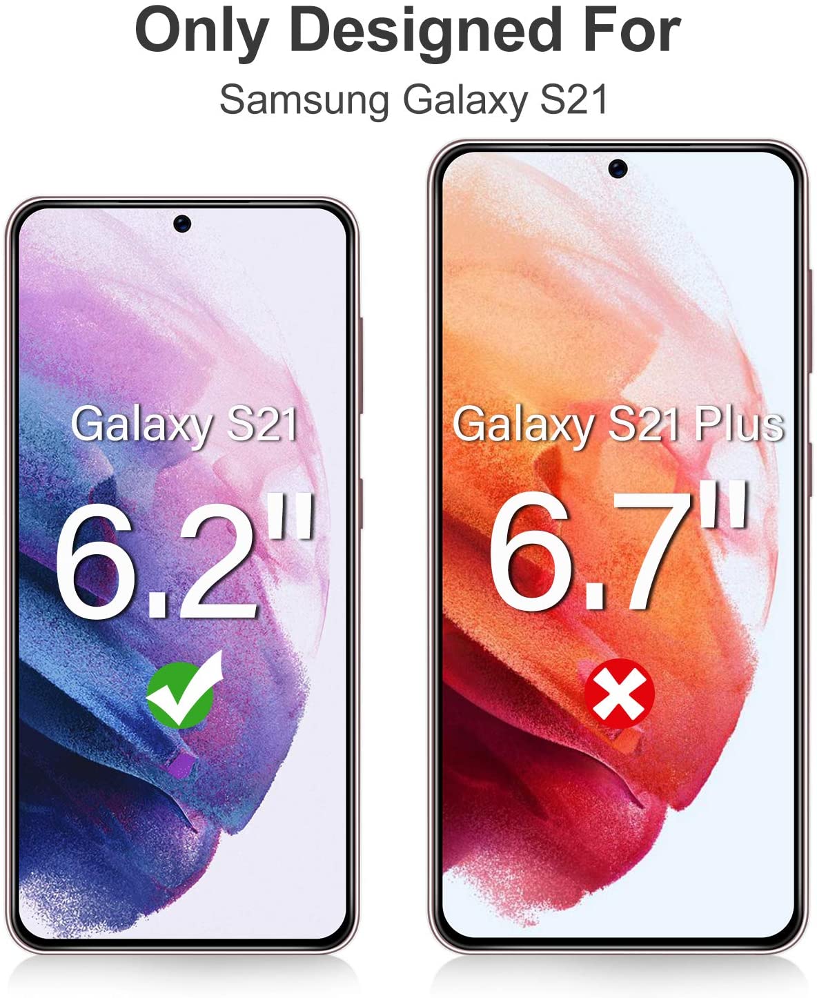 2 Pack Samsung Galaxy S21 Plus / 5G Clear Tempered Full Cover Glass Screen Protector Full Coverage - SmartPhoneGadgetUK