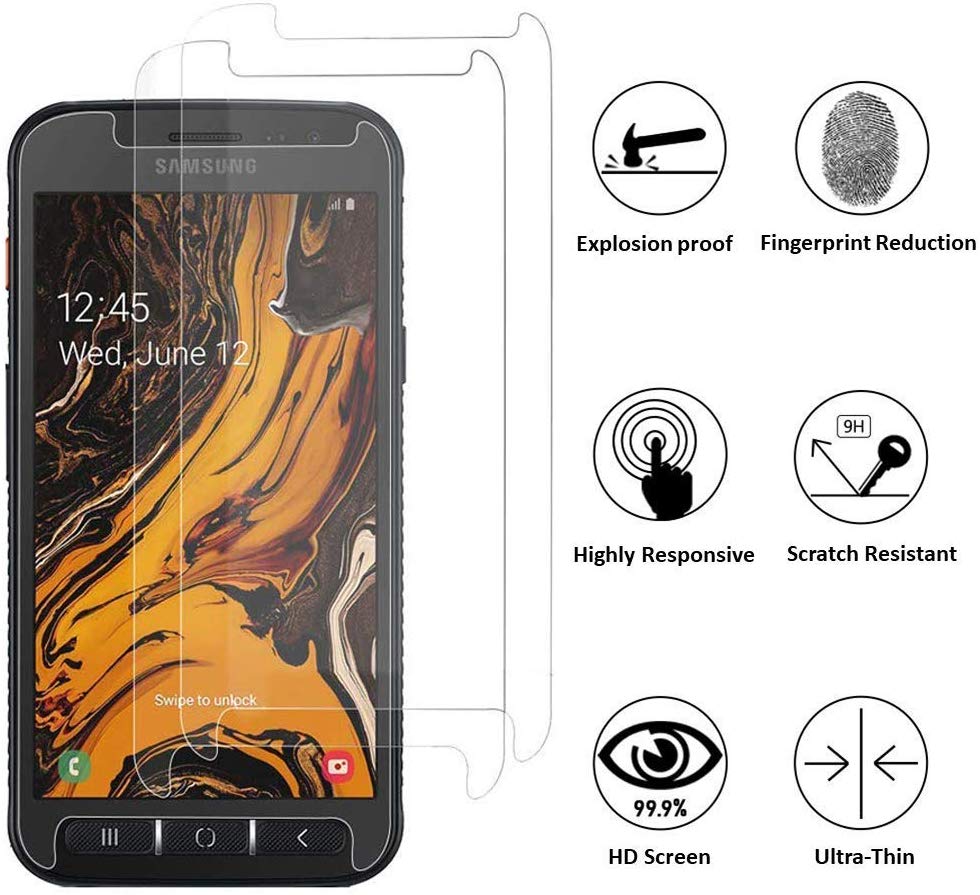2 Pack Samsung Galaxy Xcover 4S Clear Tempered Glass Screen Protector - SmartPhoneGadgetUK