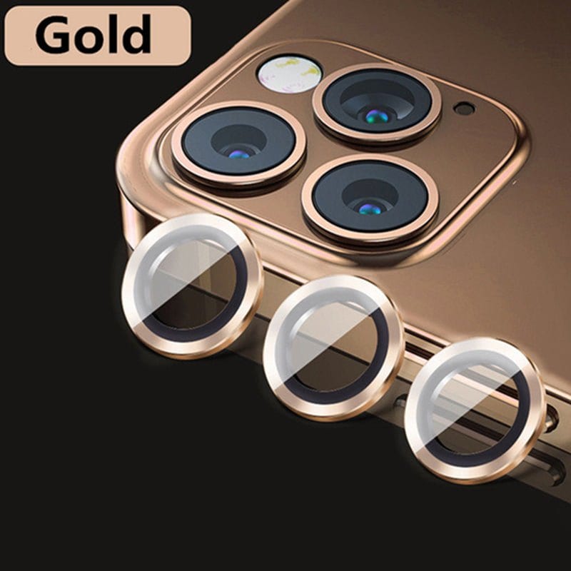 9H Tempered Glass Metal Camera Lens Protectors - iPhone 13 Pro (6.1) - (3 Pack) - SmartPhoneGadgetUK