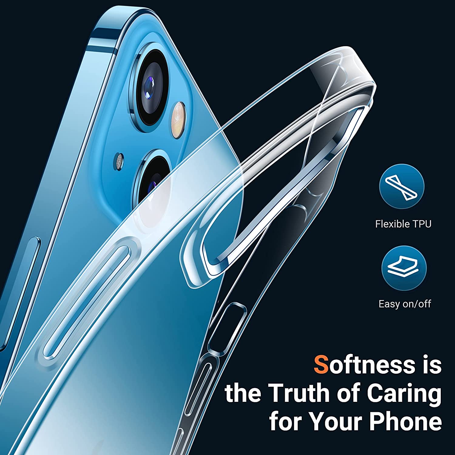 Apple iPhone 13 (6.1) Gel Case Clear Ultra Slim Silicone - SmartPhoneGadgetUK
