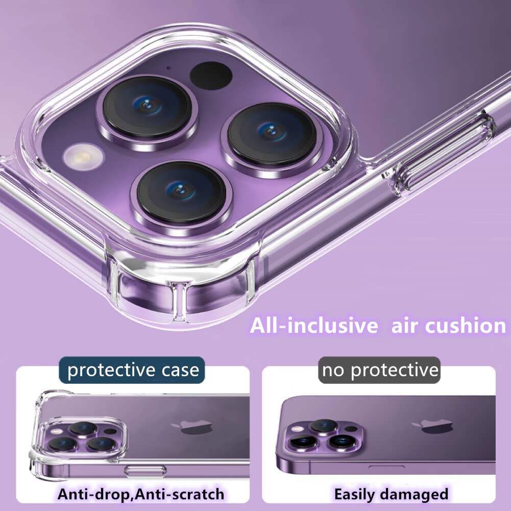 Apple iPhone 14 Pro (6.1) Gel Case Clear Transparent Anti-Shock Absorption Bumper Ultra Thin Cover - SmartPhoneGadgetUK