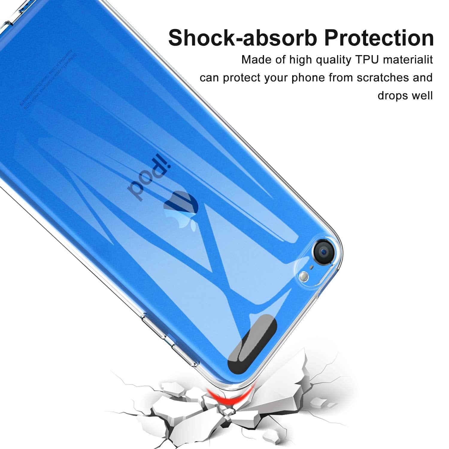 Apple iPod Touch 7 (7th Gen) Gel Case With Glass Screen Protector Clear Slim - SmartPhoneGadgetUK