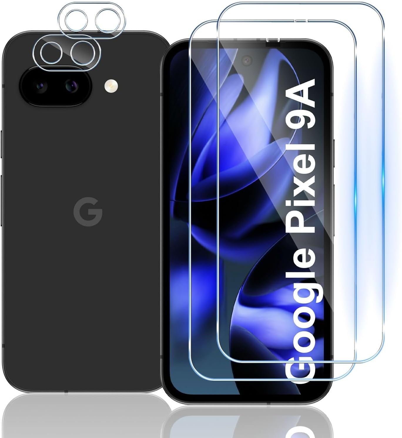 Google Pixel 9a Clear Tempered Glass Screen Protector With Camera Lens Guard