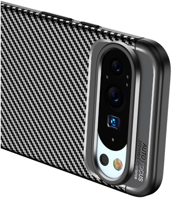 Google Pixel 10 Pro Case Carbon Fiber Shockproof Cover - Black