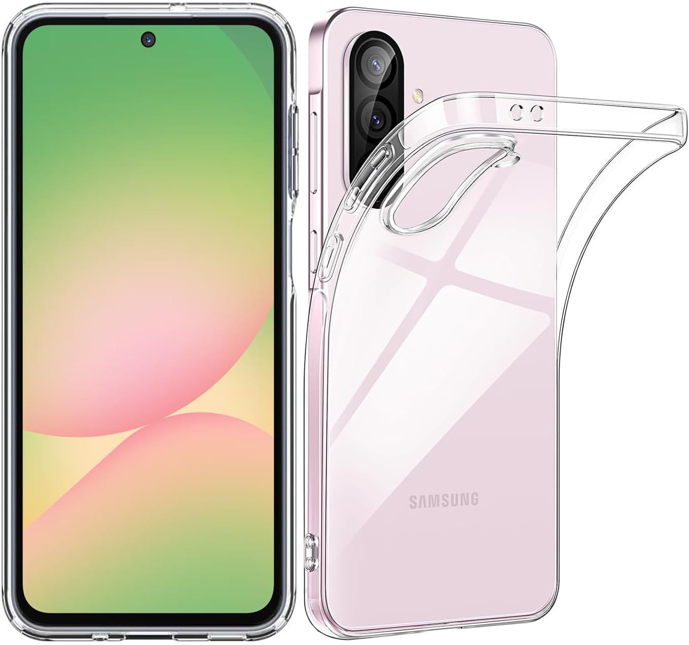 Samsung Galaxy A56 Clear Gel Case Cover With Glass Screen Protector