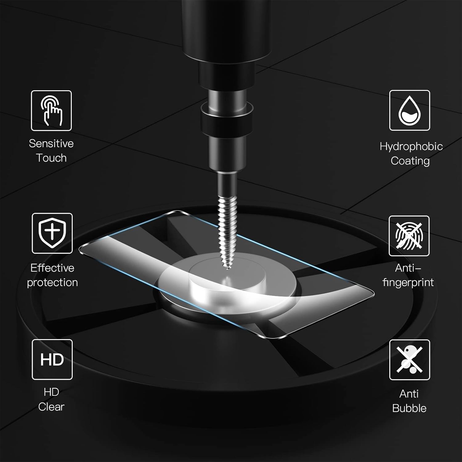 Apple iPhone 16 Pro Max Clear Tempered Glass Screen Guard Camera Lens Protector