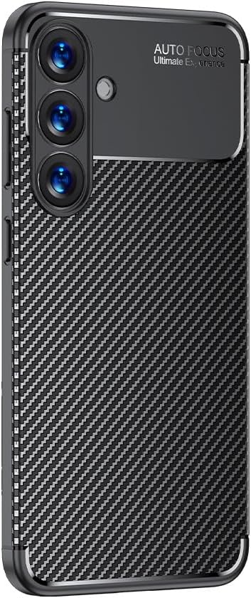 Samsung Galaxy S25+ Plus Case Carbon Fiber Thin Shockproof Cover - Black