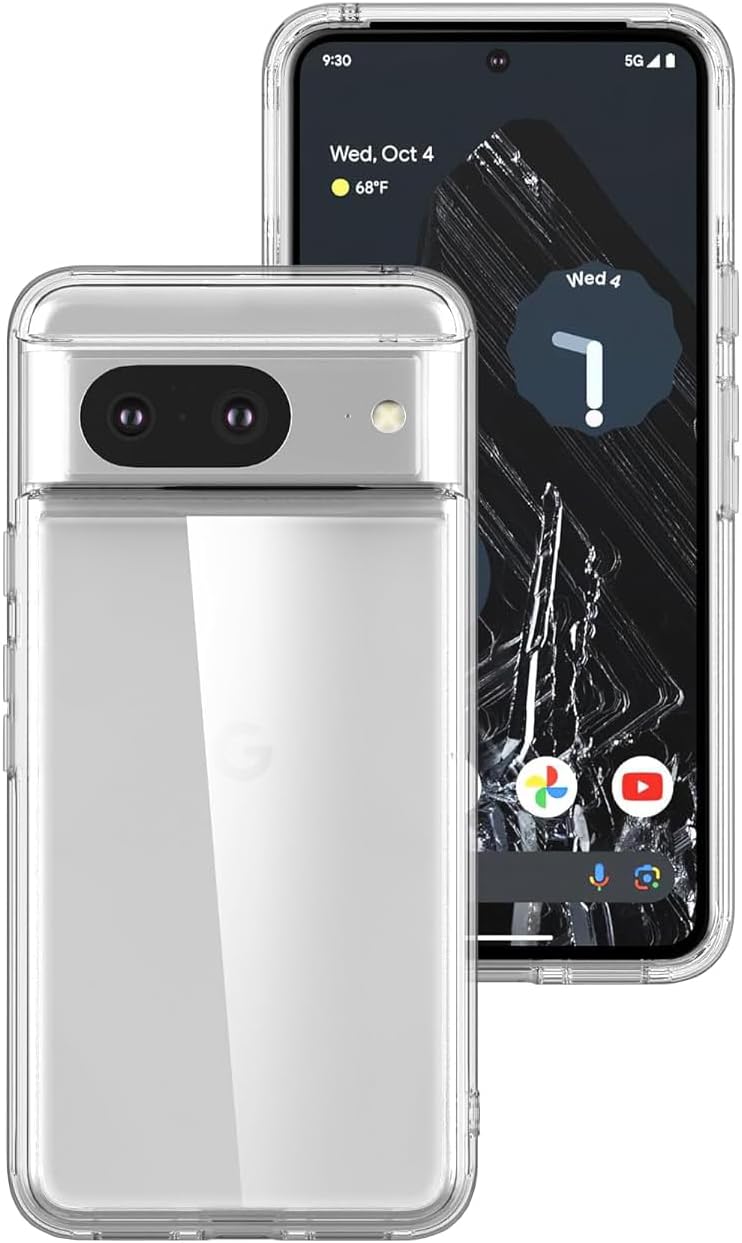 Google Pixel 8 Gel TPU Clear Case Ultra Slim Soft Transparent Silicone Cover