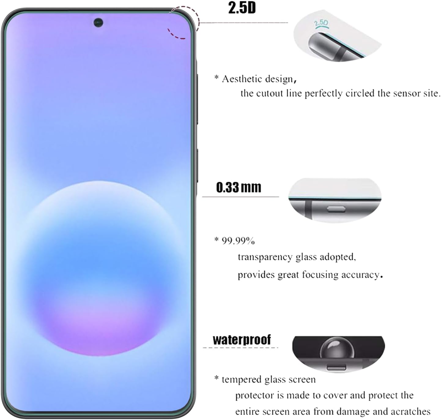 Samsung Galaxy A37 Clear Tempered Glass Screen Protector