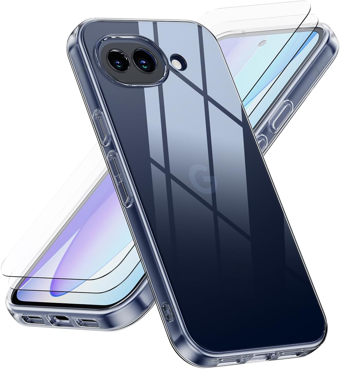 Google Pixel 10a Clear Gel Case Cover With Glass Screen Protector