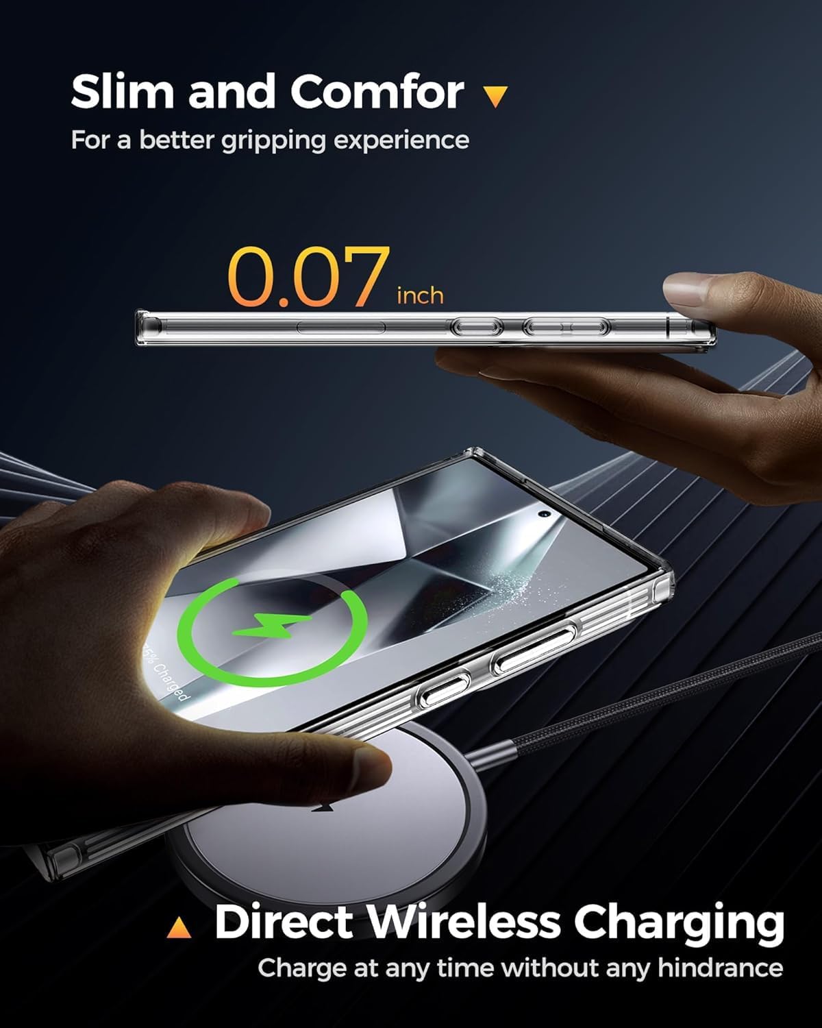 Samsung Galaxy S25 Ultra Clear Gel Case Cover With Glass Screen Protector