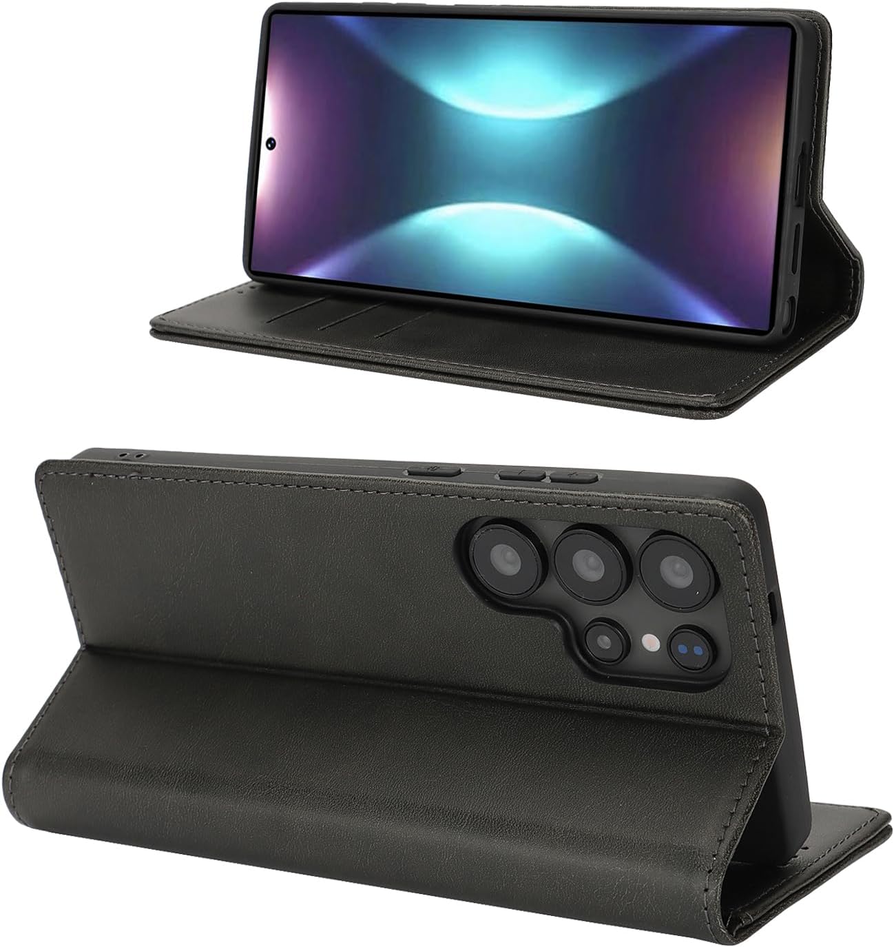 Samsung Galaxy S24 Ultra Flip Book Case Premium Leather Wallet Stand Phone Cover