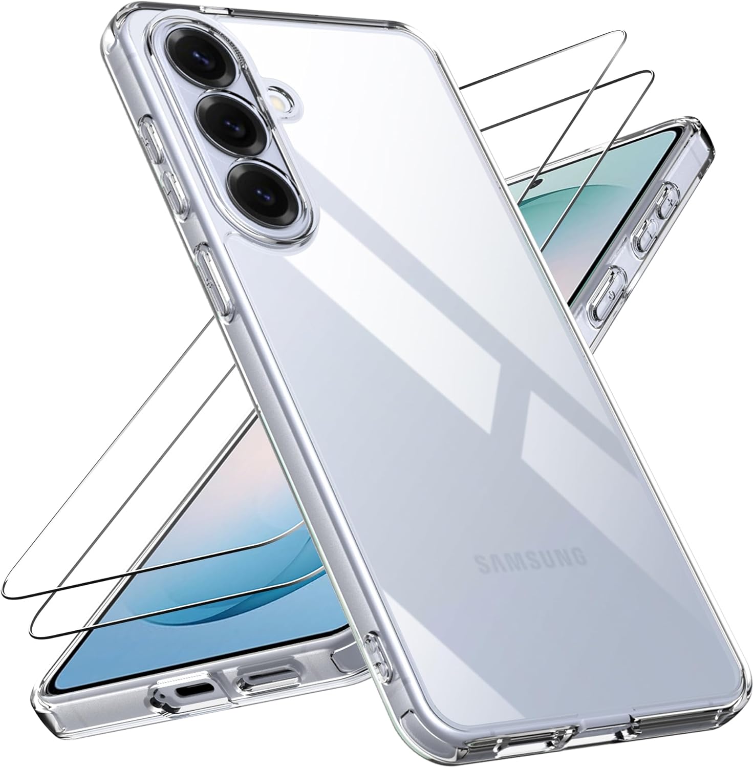 Samsung Galaxy S26+ Plus Clear Gel Case Cover With Glass Screen Protector