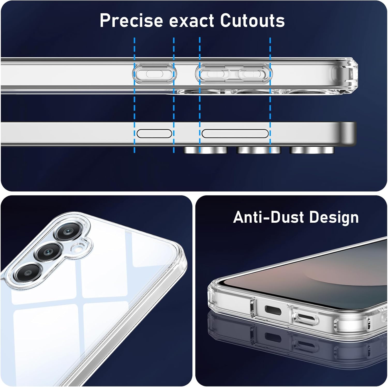 Samsung Galaxy S25 FE Clear Gel Case Cover With Glass Screen Protector