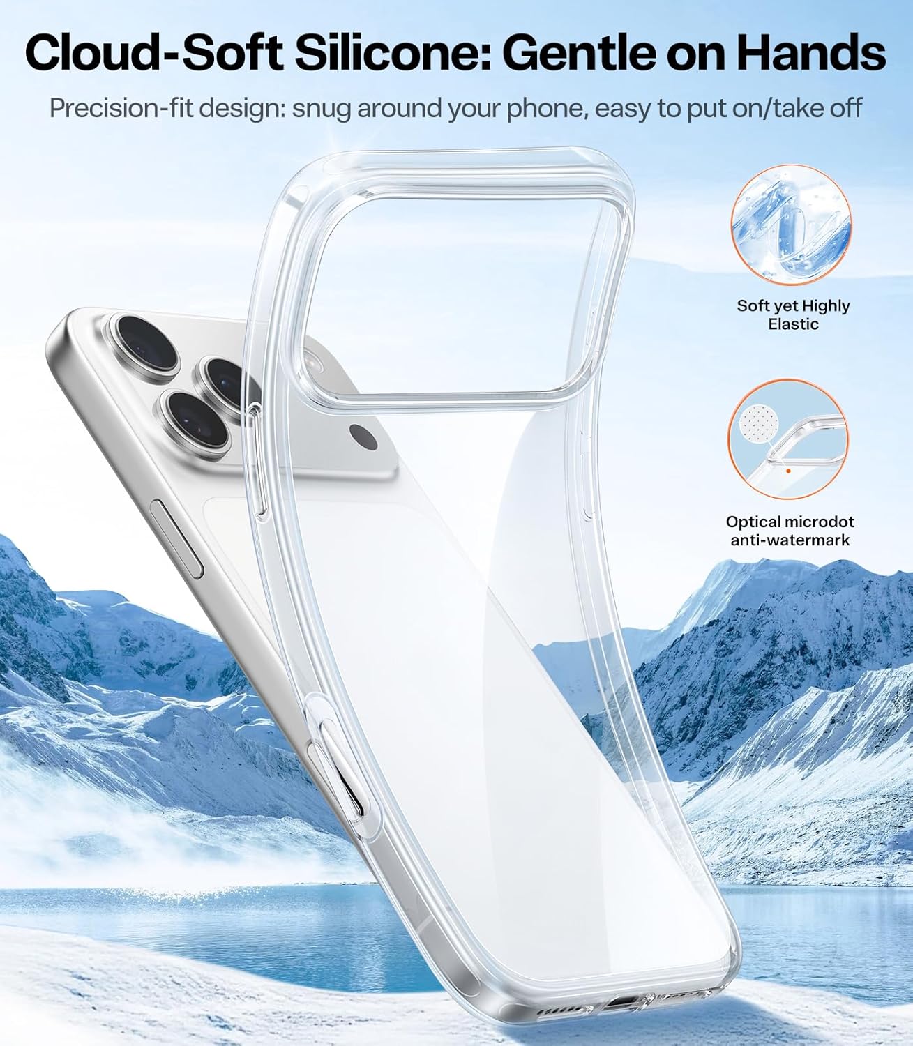 Apple iPhone 17 Pro Case Clear Gel Ultra Slim Soft Transparent Silicone Cover