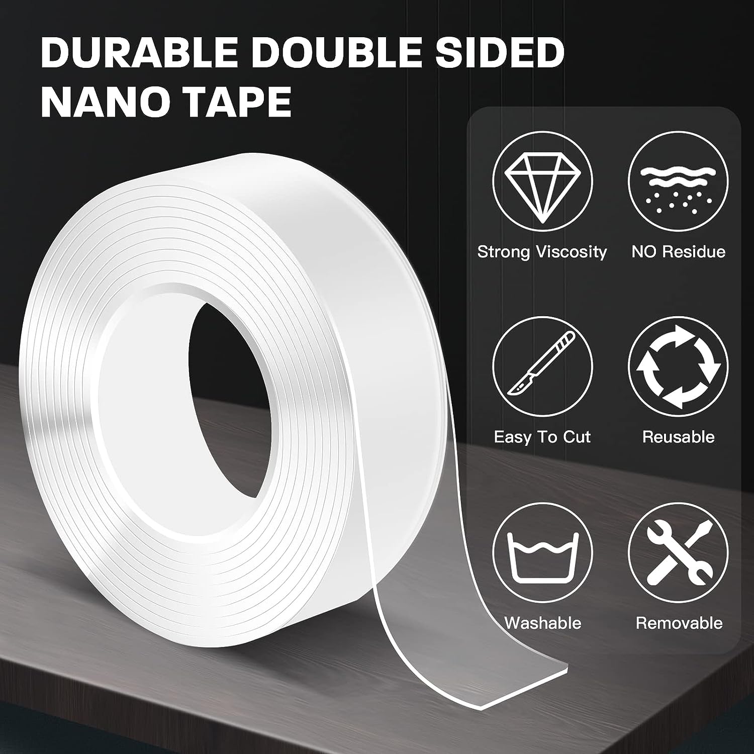 Nano Tape Double Sided Adhesive Clear Washable Tape