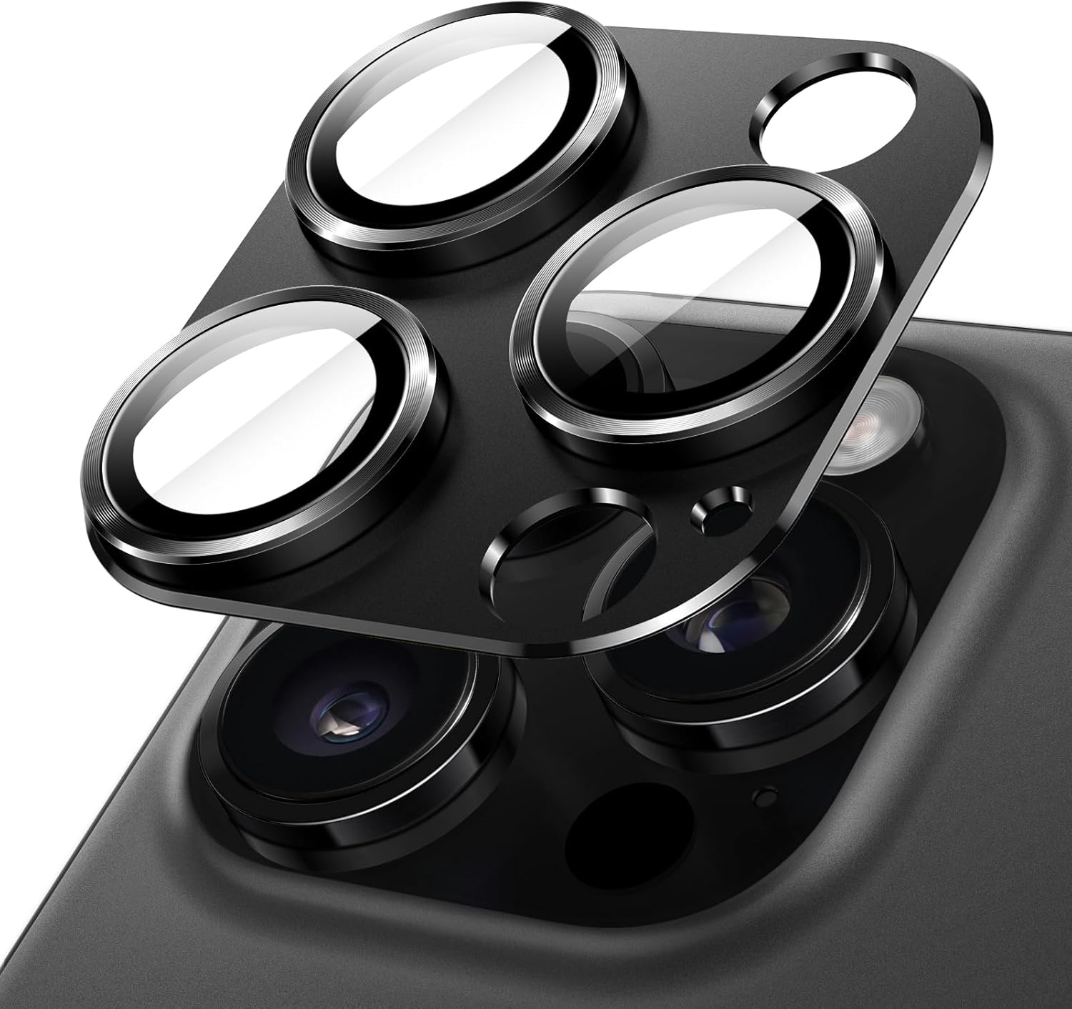 Apple iPhone 15 Pro Camera Protector Lens Guard Tempered Glass Film Black