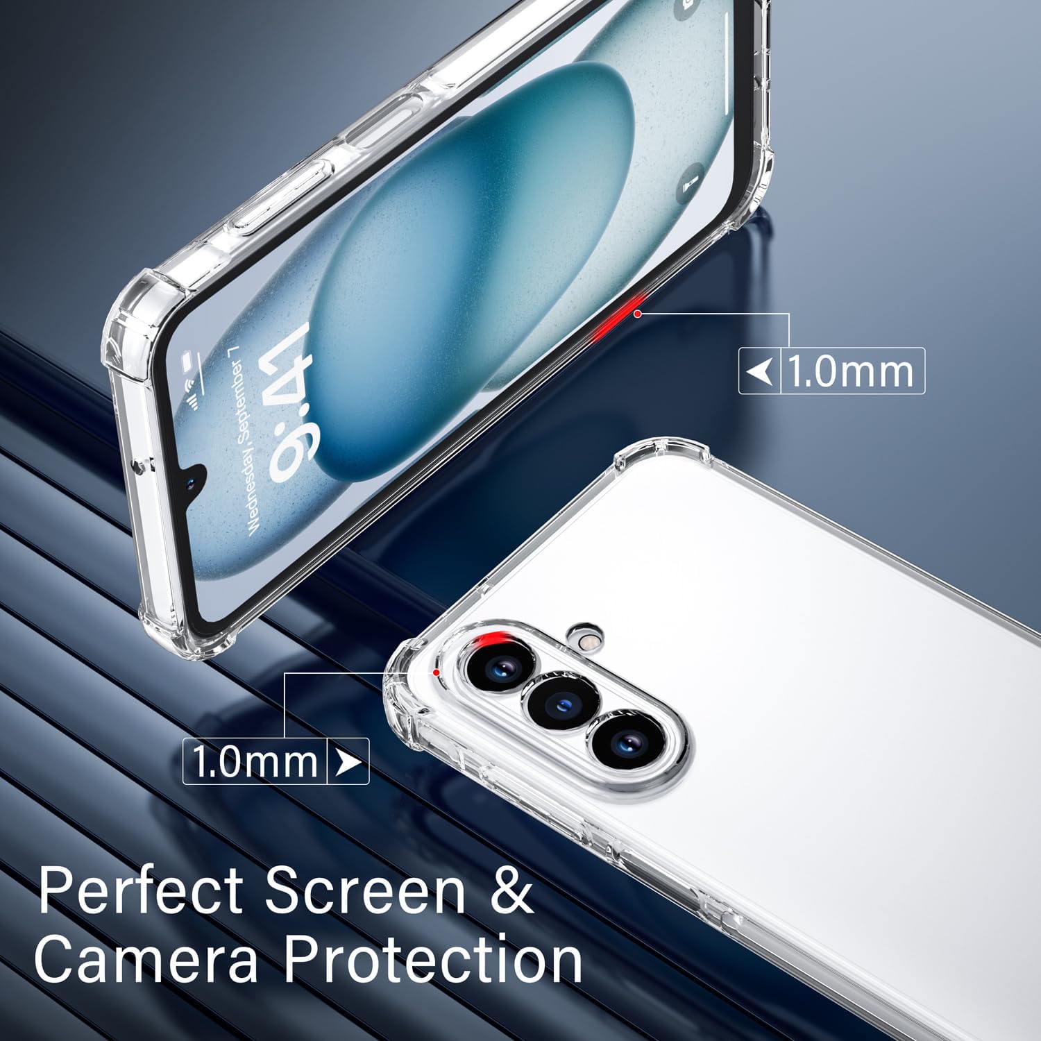 Samsung Galaxy A17 Clear Gel Bumper Case Cover Anti Shock With Glass Screen Protector