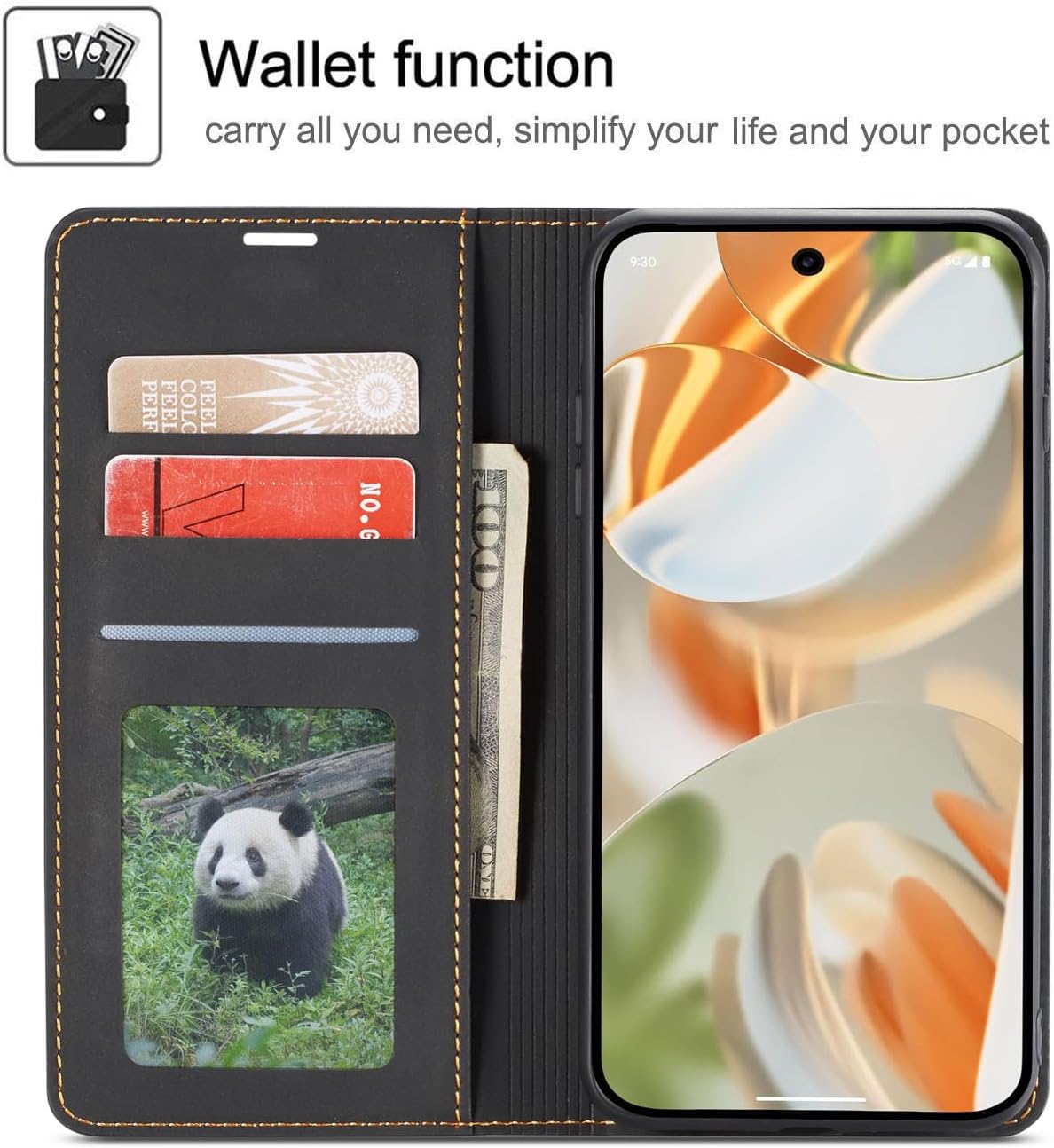 Google Pixel 10 Pro XL Flip Book Case Premium Leather Wallet Stand Phone Cover