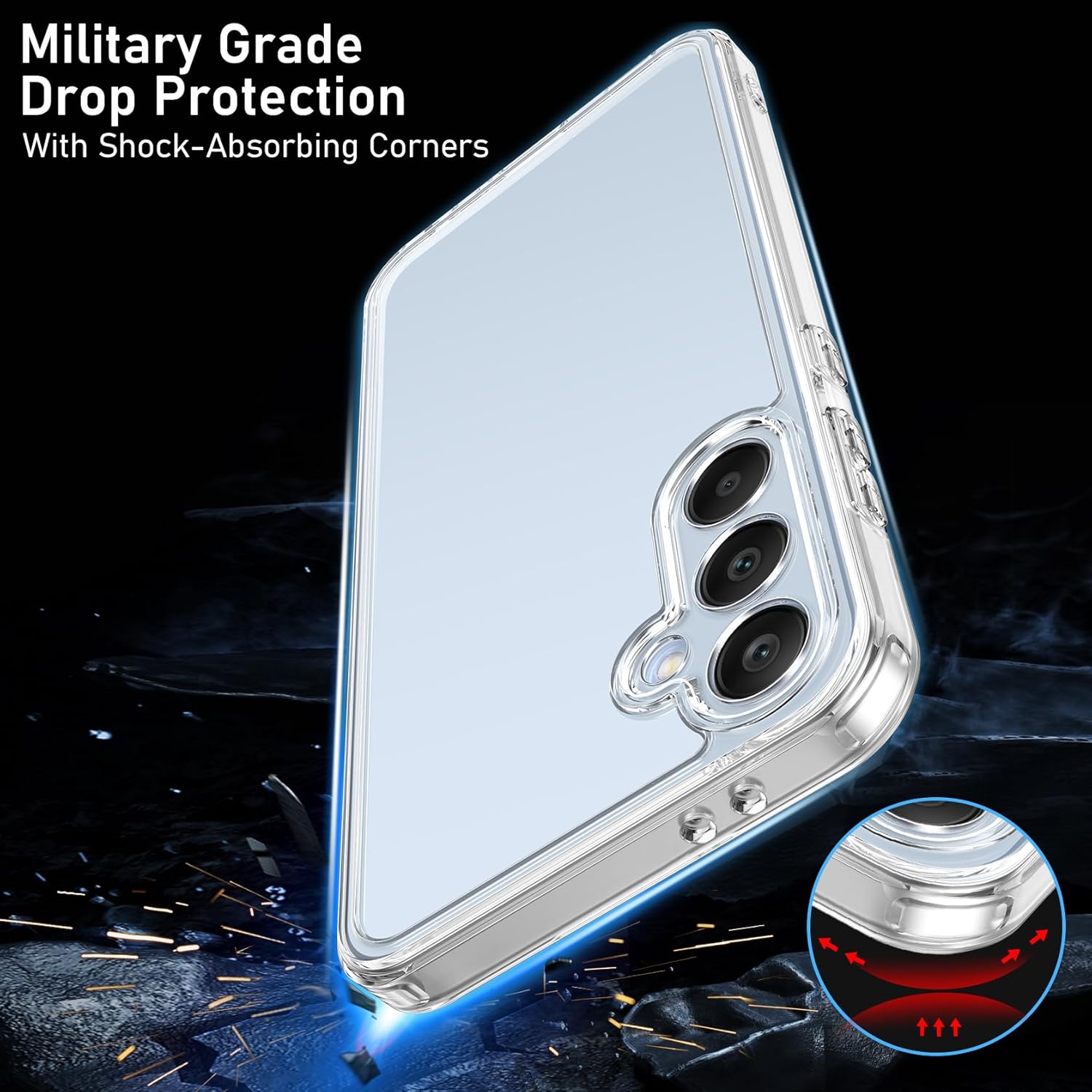 Samsung Galaxy S25 FE Clear Gel Case Cover With Glass Screen Protector