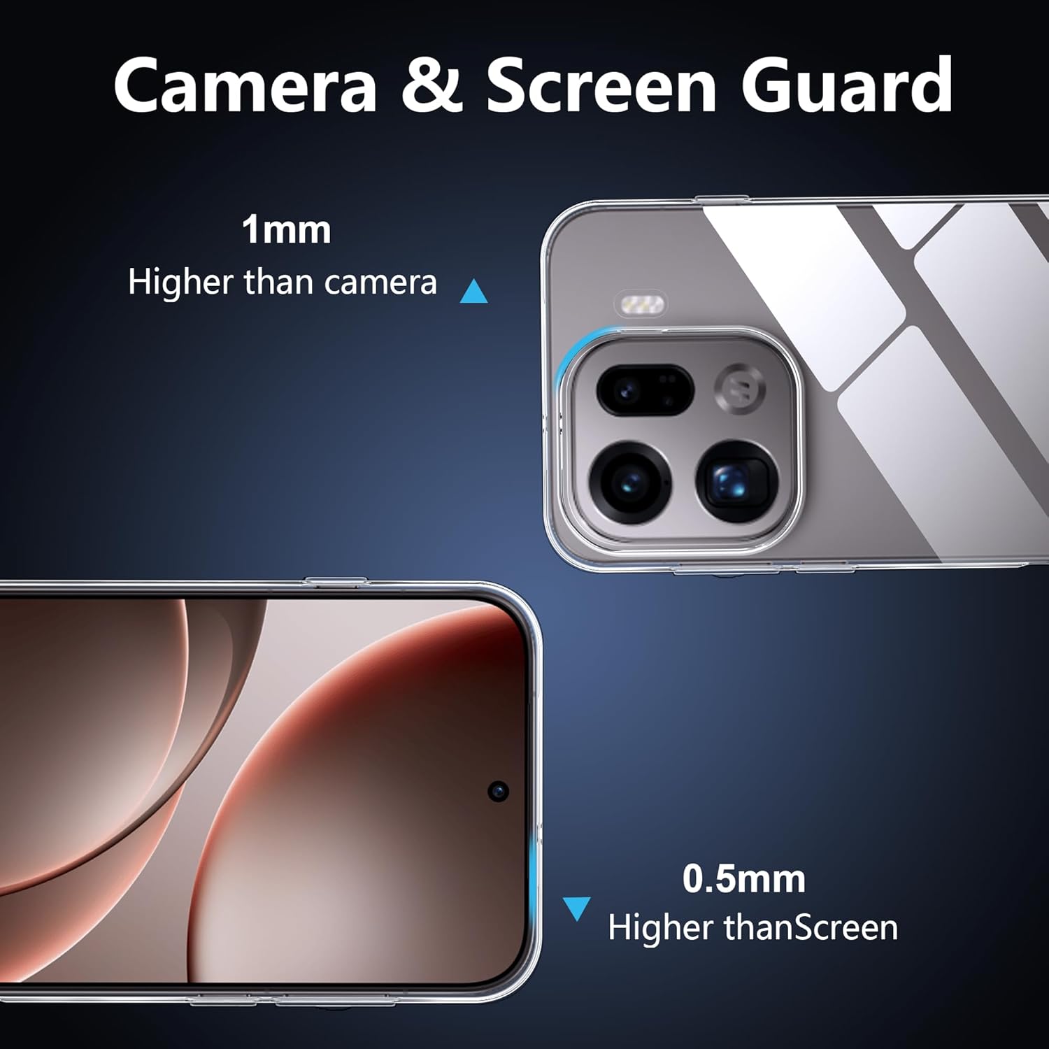 OPPO Find X9 Pro Clear Gel Case Cover With Glass Screen Protector